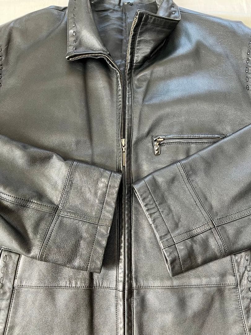 【vintage】レザー　ジップカーコート