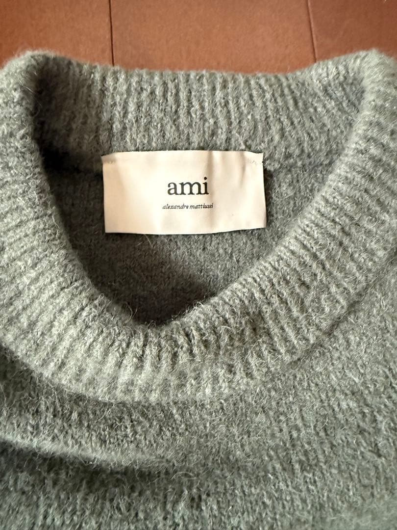 ami グレー セーター ハート刺繍