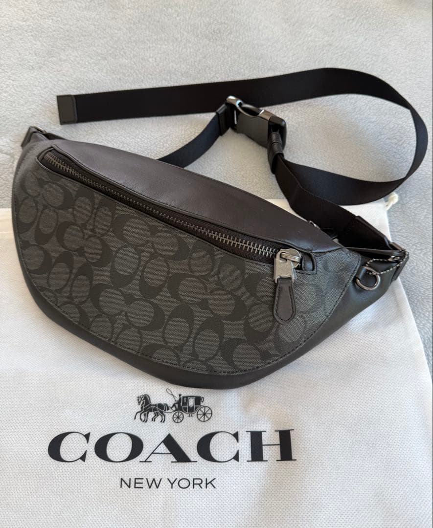 COACH ボディバッグ ウエストバッグ黒グレー新品未使用
