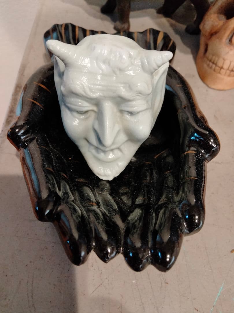 30s 40s ビンテージ デビル スカル マッチ ホルダー アンティーク