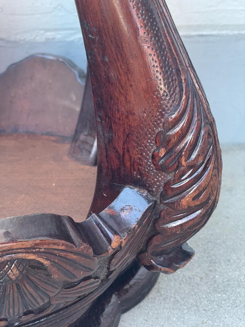 中国 アンティーク ヨーロッパ 猫足 脚 獅子 スツール テーブル 花台 彫刻