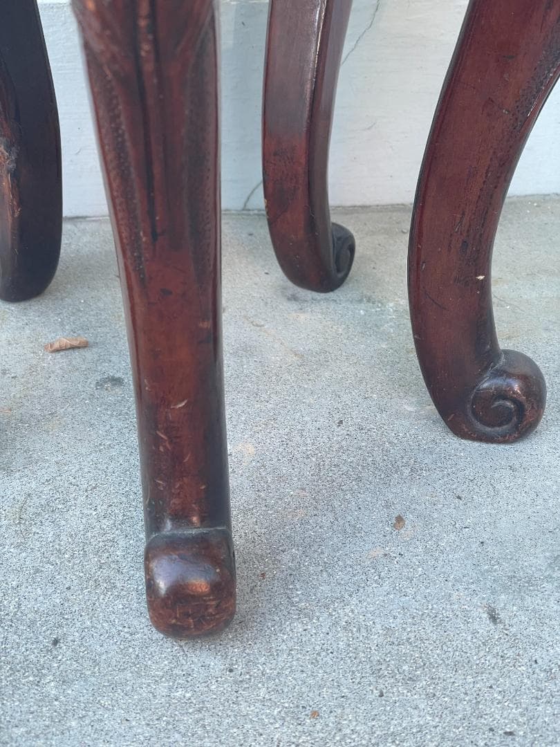 中国 アンティーク ヨーロッパ 猫足 脚 獅子 スツール テーブル 花台 彫刻