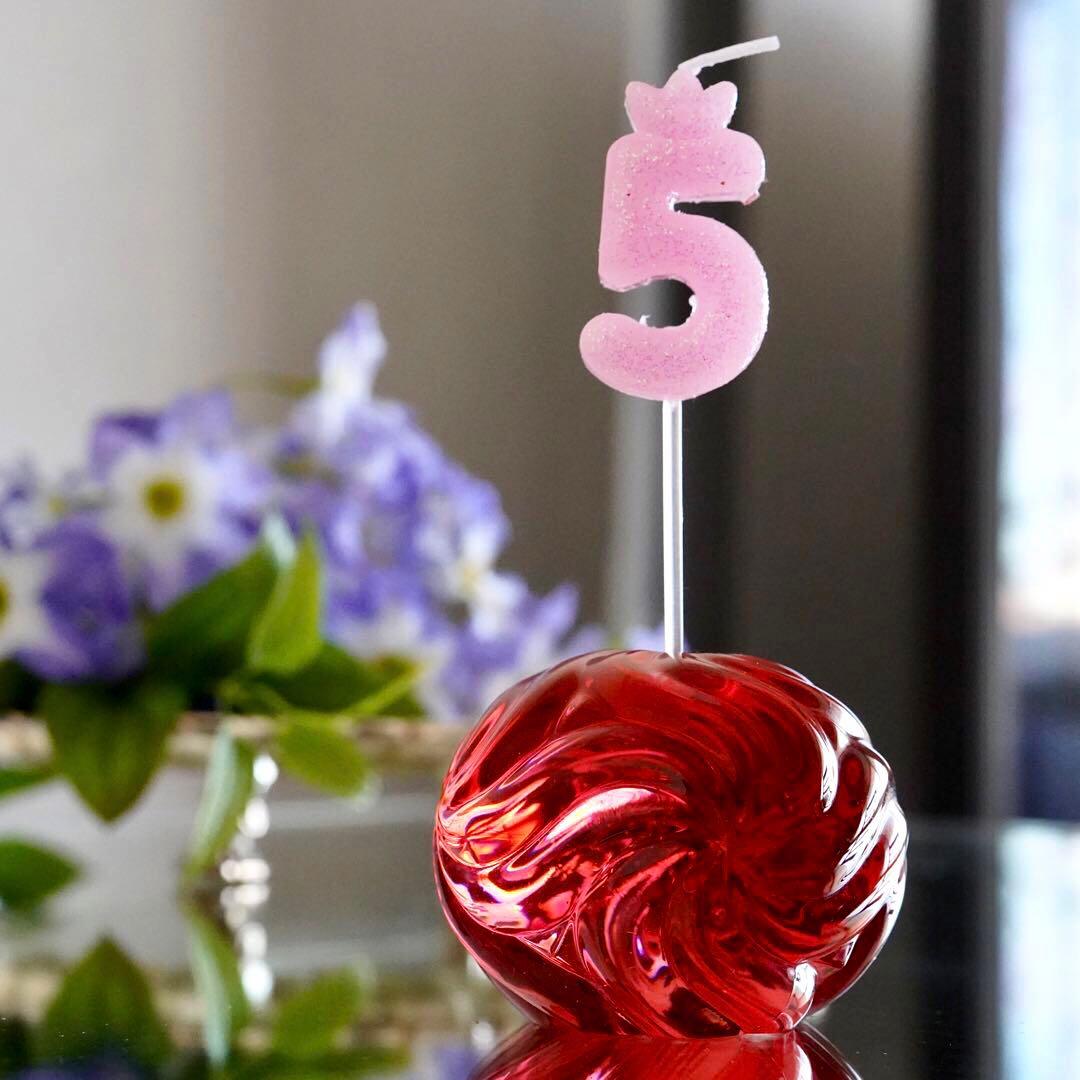 可愛いオールドバカラBACCARATローザス燭台★レッド★キャンドルスタンド★A