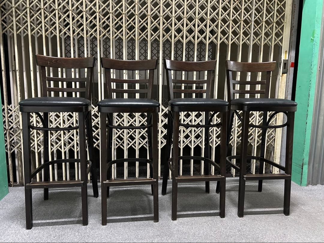 CRES バーチェア　ハイチェア4脚セット　店舗什器　カウンターチェア　木製椅子