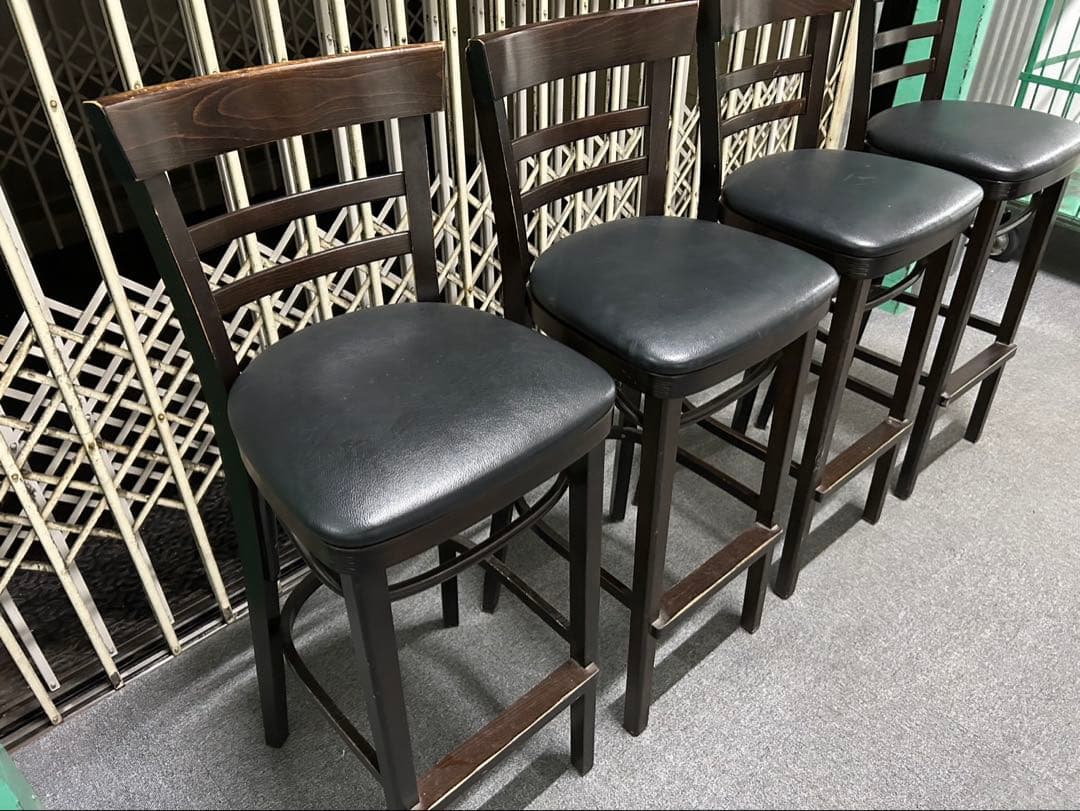 CRES バーチェア　ハイチェア4脚セット　店舗什器　カウンターチェア　木製椅子