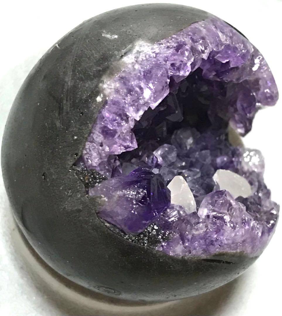 天然石　ウルグアイ産　アメジスト　笑口　ドーム　共生