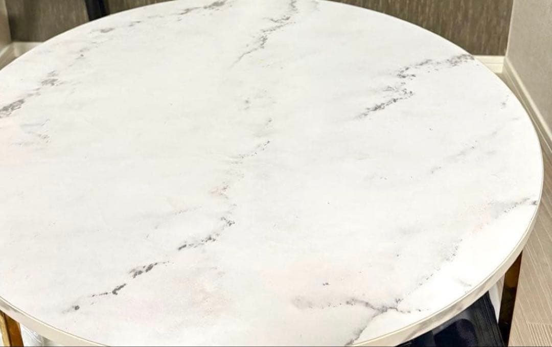 【ちょこまる】大理石柄リビングテーブル