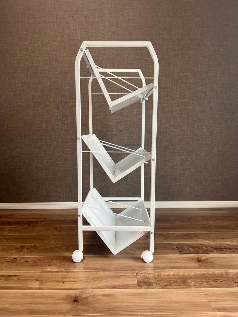 ホワイト 3段 ファイルワゴン キャスター付き