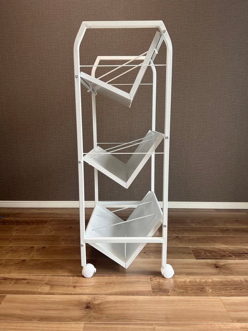 ホワイト 3段 ファイルワゴン キャスター付き