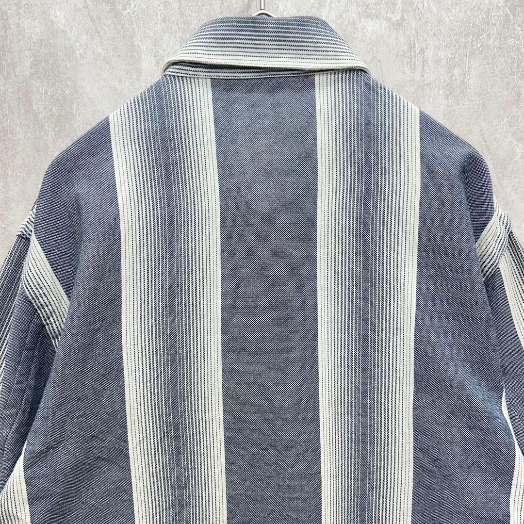 【名作】LOEWE ロエベ アナグラム スエードポケット ストライプシャツ 39