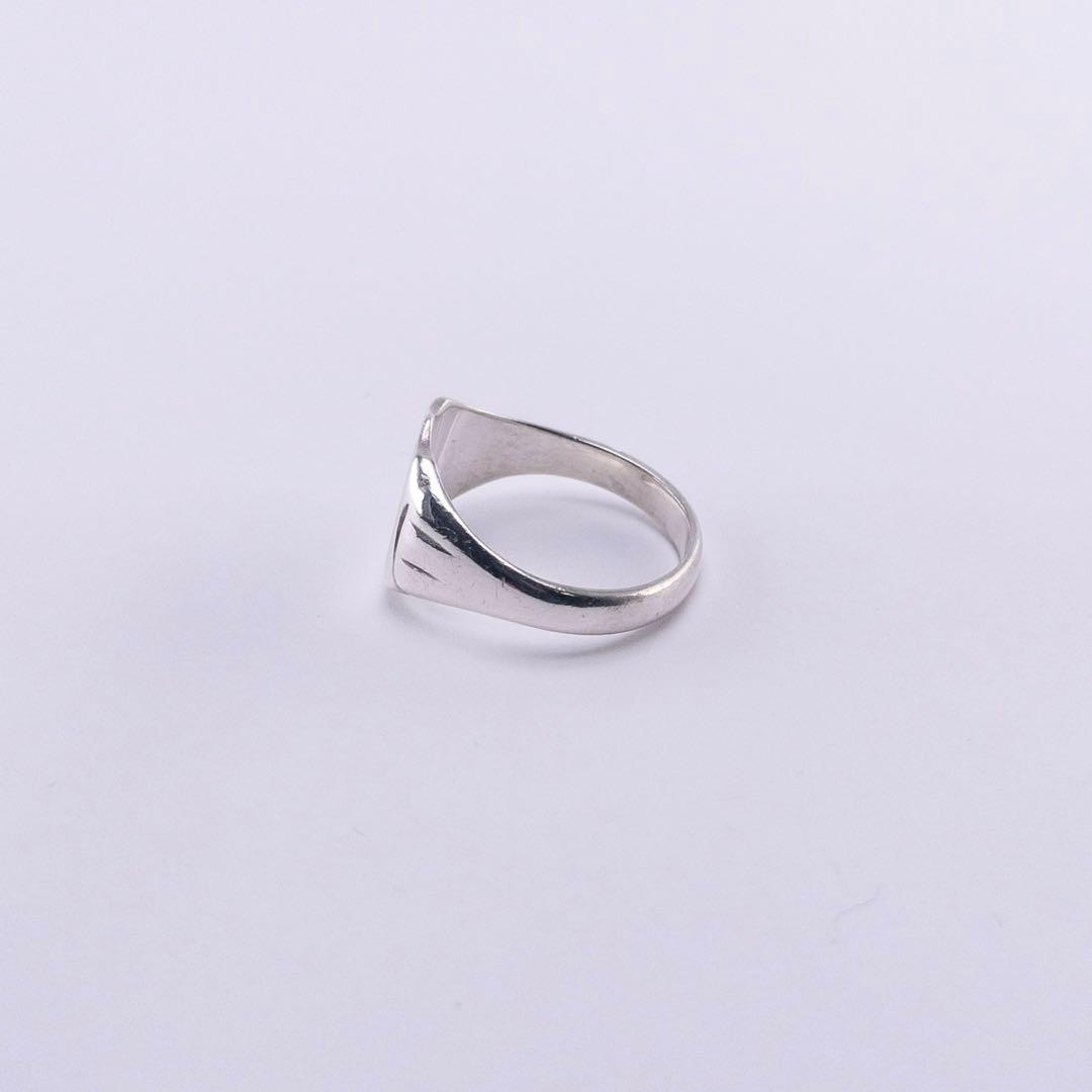 英国製 60s ヴィンテージ 925シルバー 彫金 シグネット リング 20号