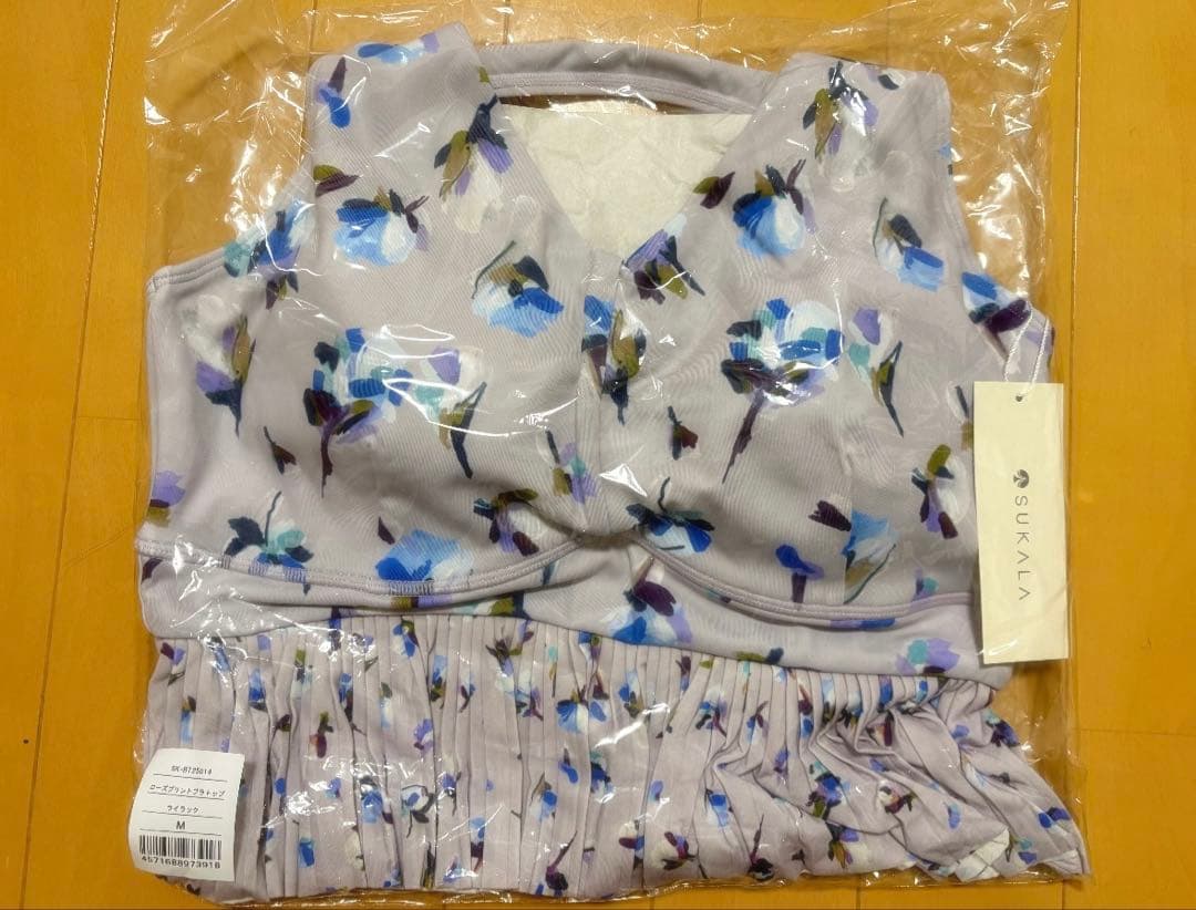 【新品未使用】MサイズSUKALAローズプリントブラトップ