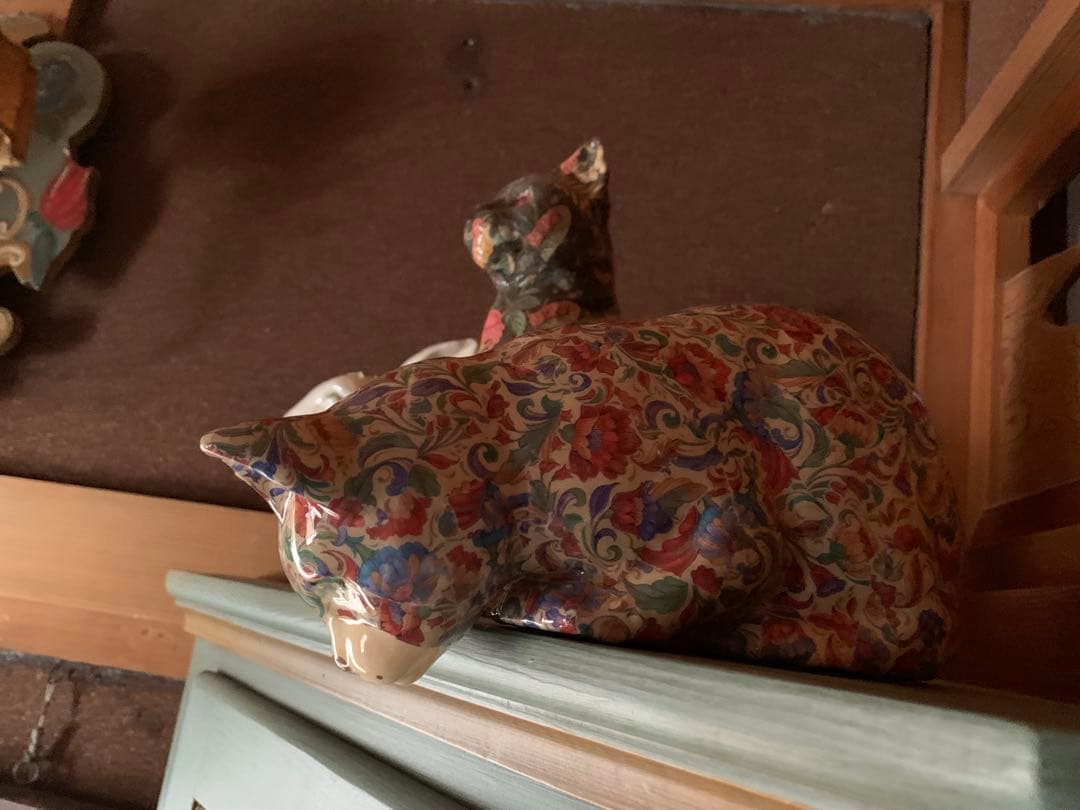 イギリス製デコパージュ　上から貴方を覗き込む可愛い猫ちゃん！