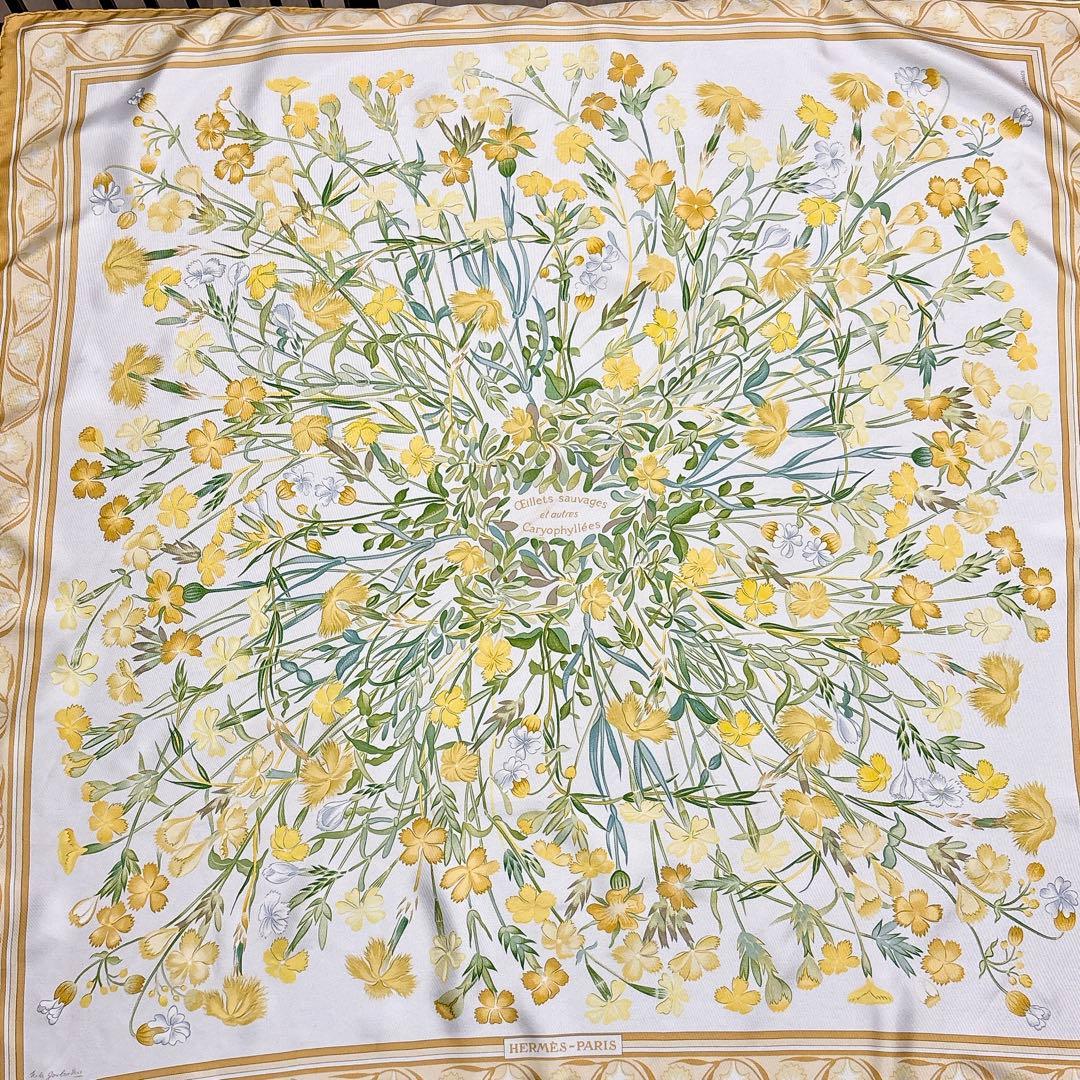 エルメス❤️カレ90❤️野生のカーネーション　イエロー系