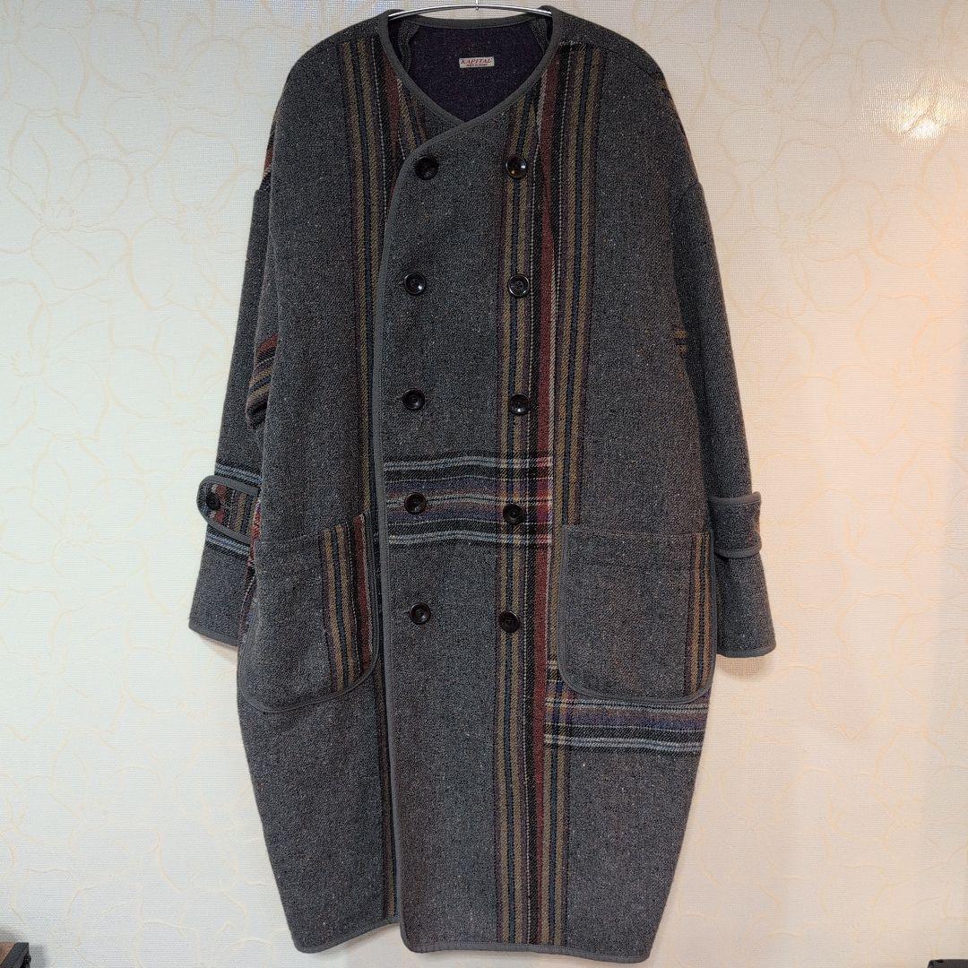 キャピタル　ウール二重織ビッグチェック女の子パフコート　超美品