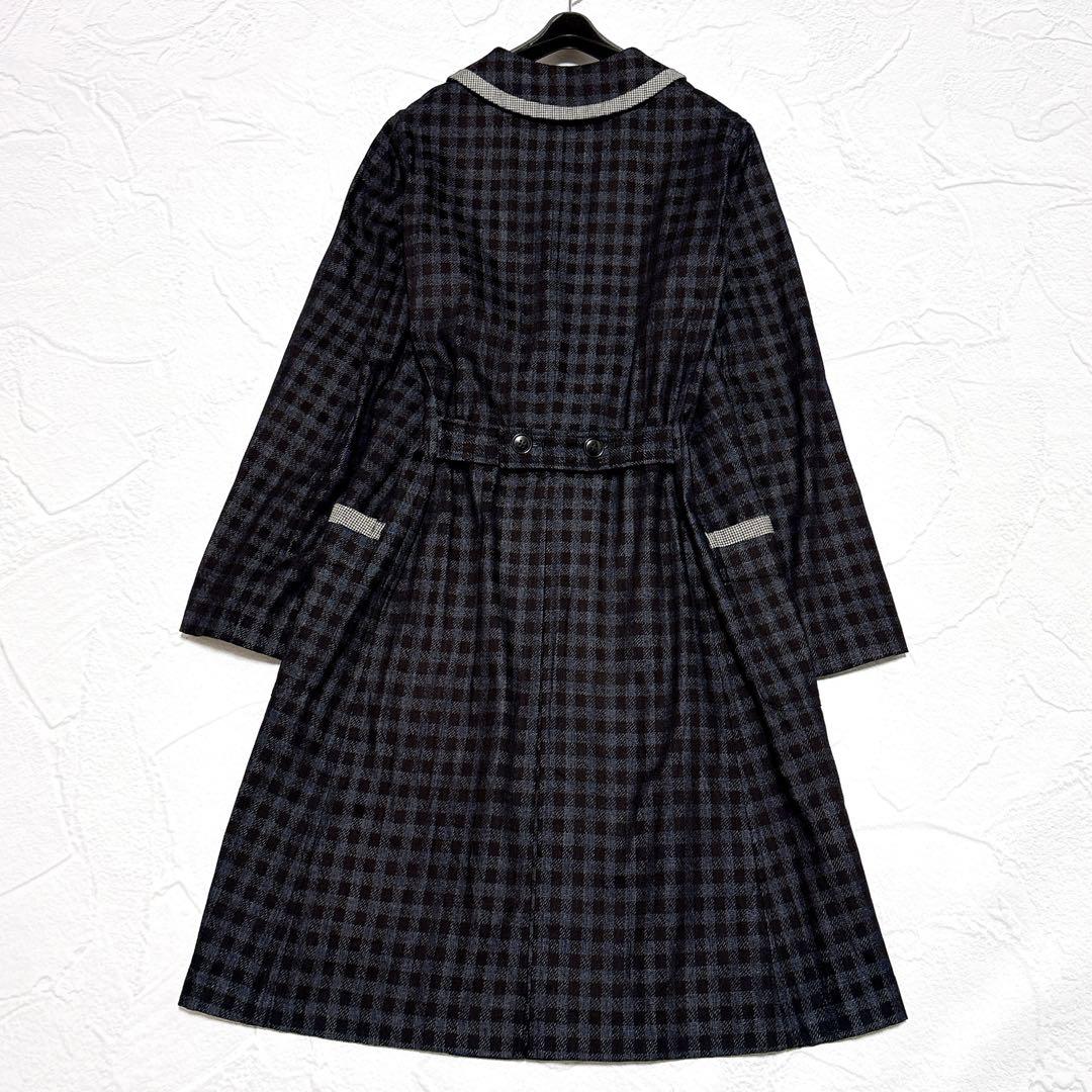 ✨美品✨コムデギャルソン　スプリングコート　丸襟　チェック　フランス製