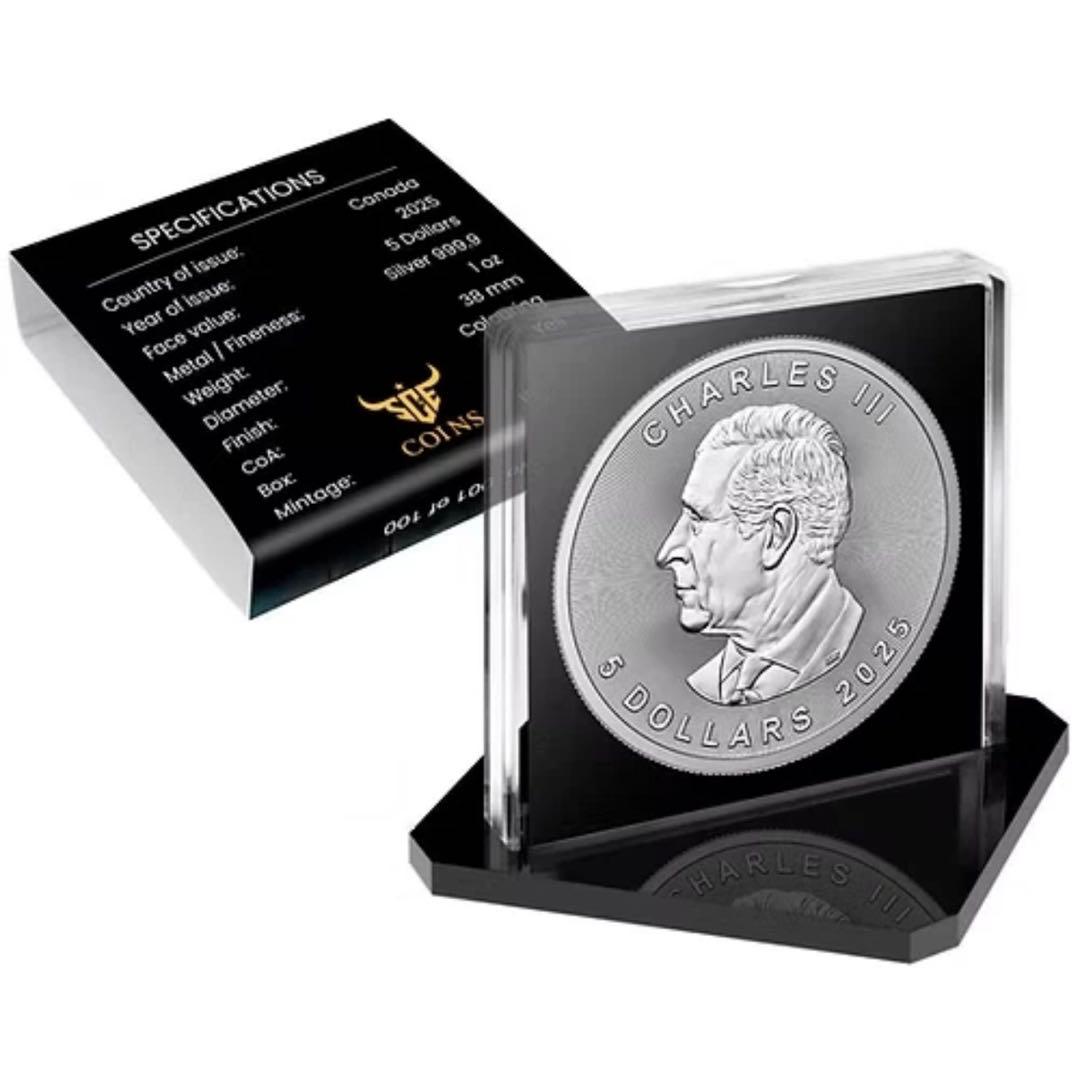 メイプルリーフ 銀貨 カラー ギリシャ神話 ジェミニ 石化兄弟 1オンス 1oz