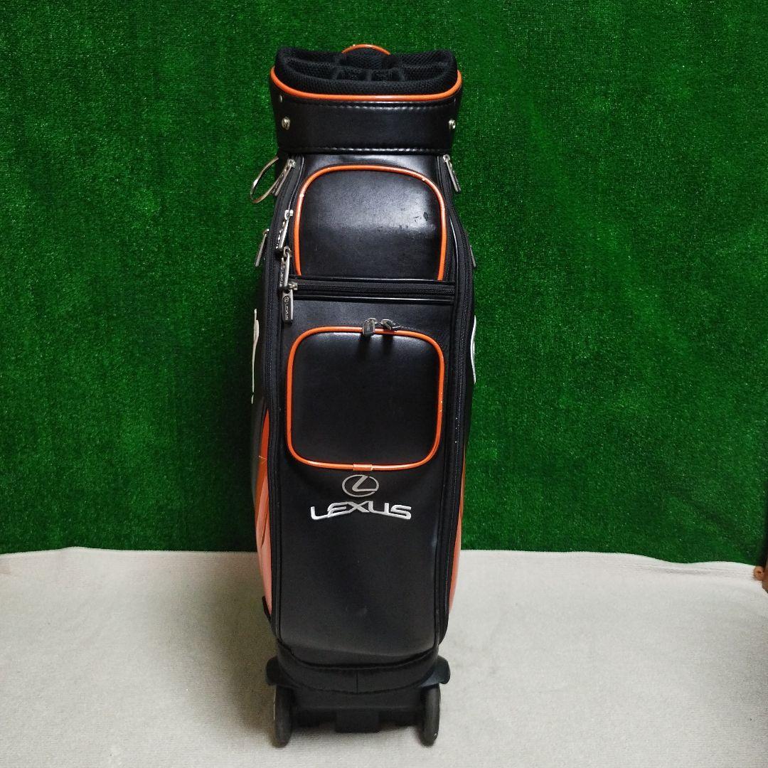 Lexus キャスター付きキャディバッグ オレンジ ブラック フードなし