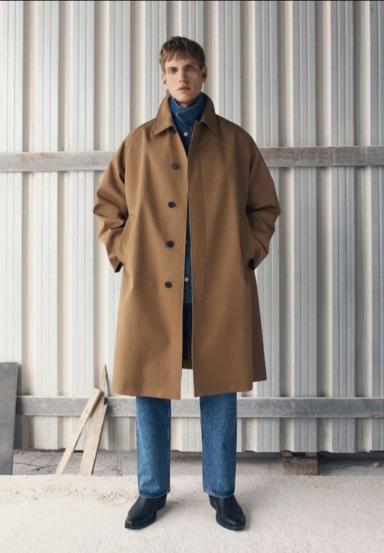 スタジオニコルソン×ZARA　オーバーサイズ コットン トレンチコート　S-M