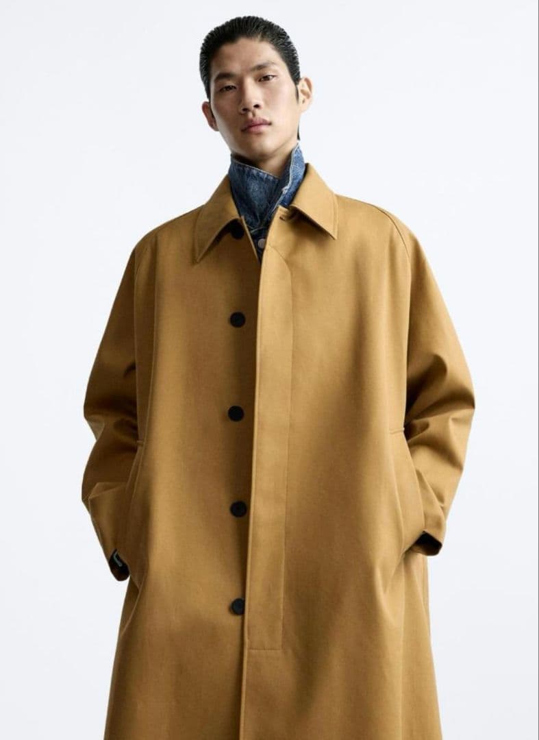 スタジオニコルソン×ZARA　オーバーサイズ コットン トレンチコート　S-M