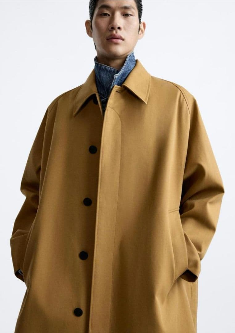 スタジオニコルソン×ZARA　オーバーサイズ コットン トレンチコート　S-M