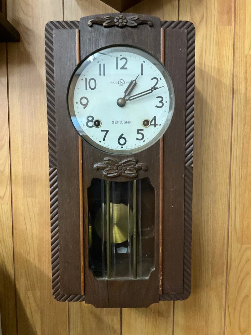 SEIKOSHAアンティークゼンマイ時計　稼動品