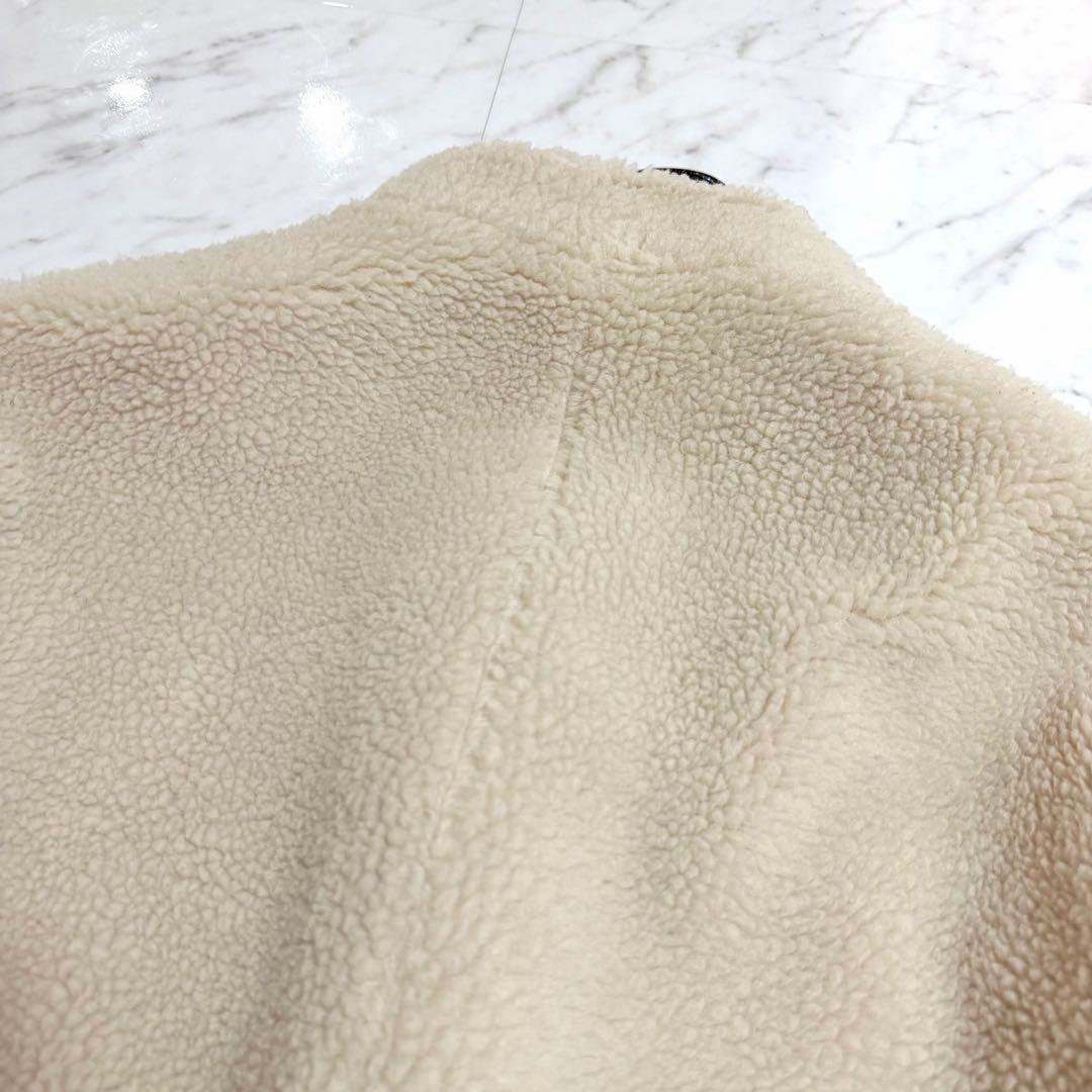 【美品】破格‼︎✨️ノーブル Wボア Vカラー コート ノーカラー アイボリー