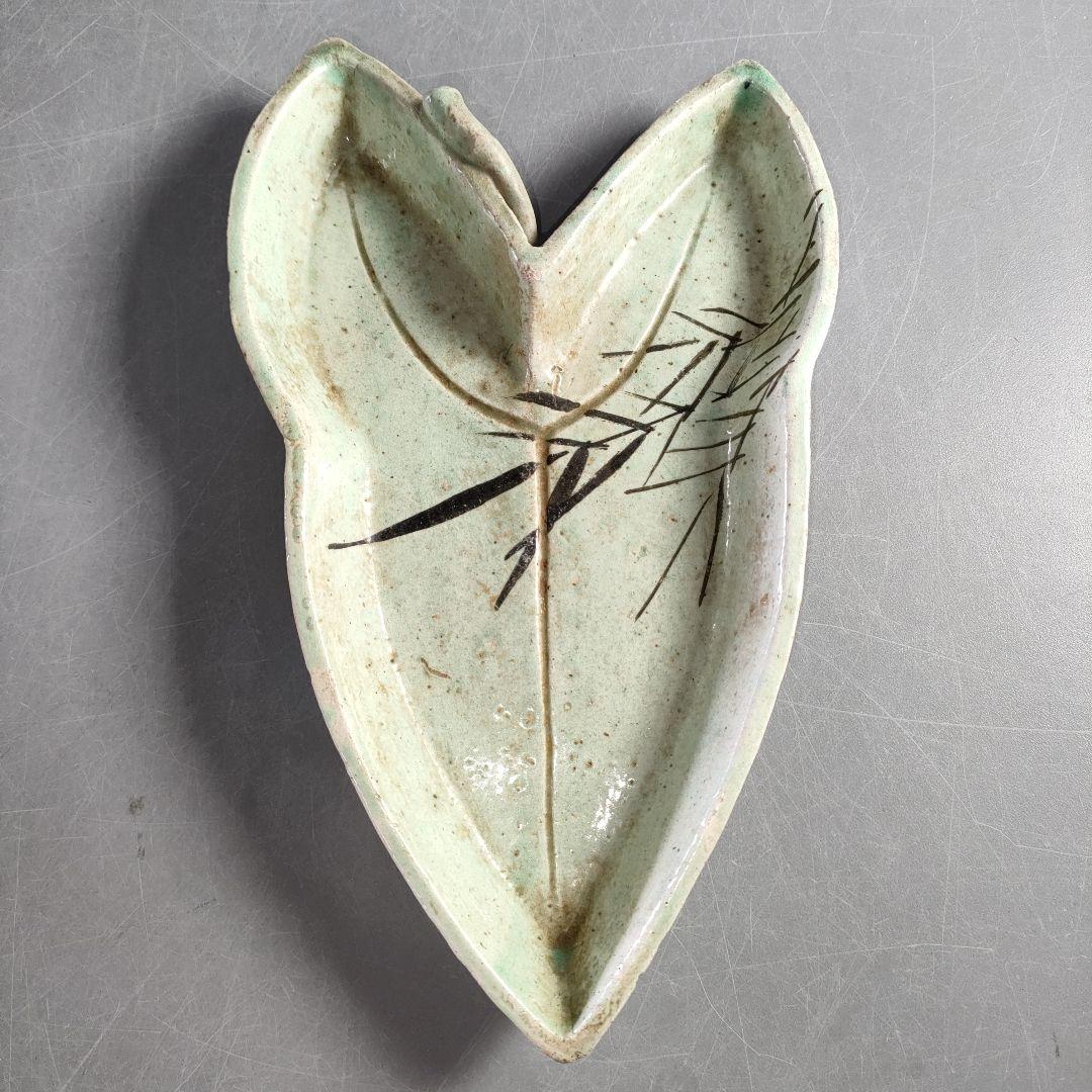 A1144-7/橋本亭 造/江戸後期古箕面焼唐草文V型皿5客/銘々皿/懐石道具/