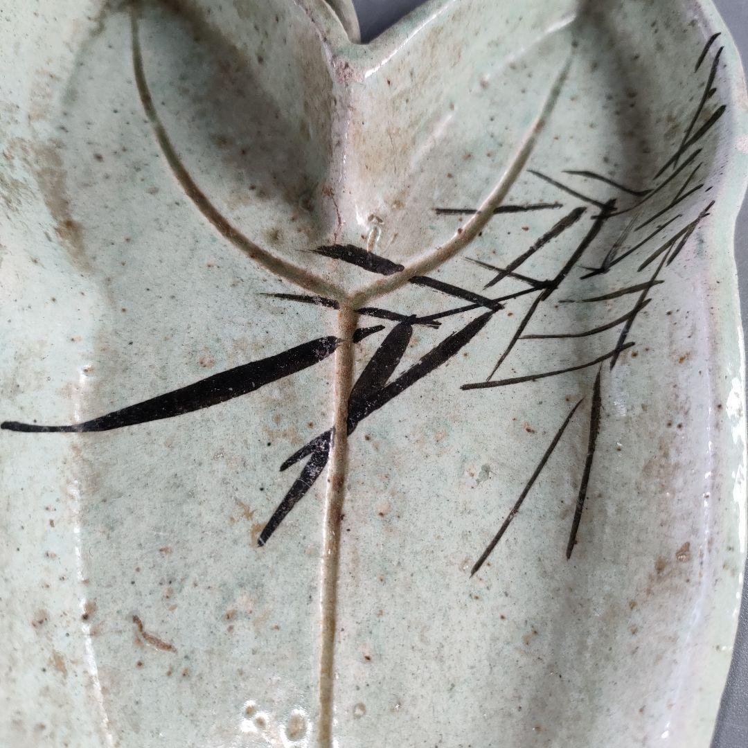 A1144-7/橋本亭 造/江戸後期古箕面焼唐草文V型皿5客/銘々皿/懐石道具/