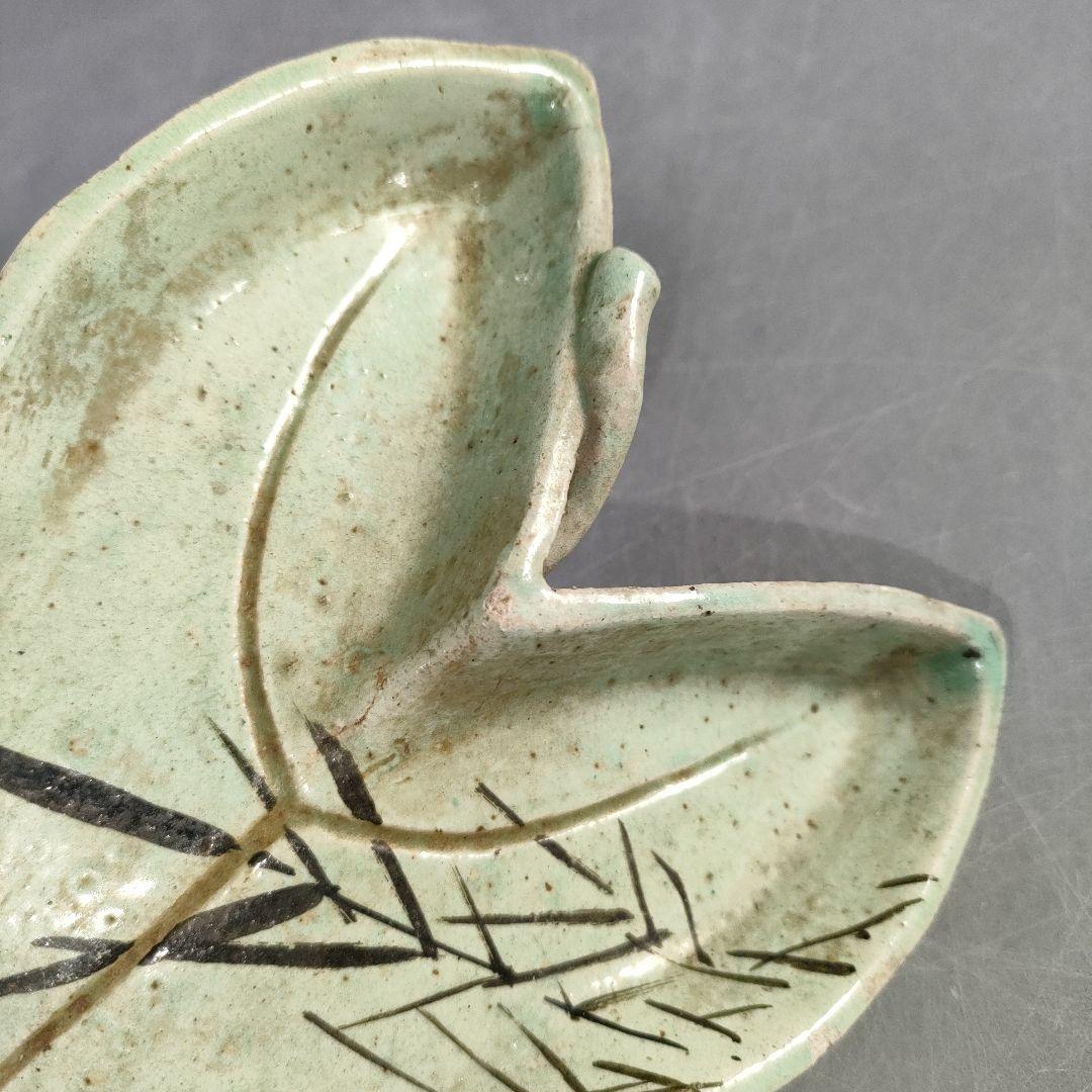 A1144-7/橋本亭 造/江戸後期古箕面焼唐草文V型皿5客/銘々皿/懐石道具/