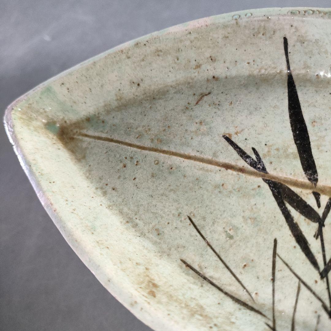 A1144-7/橋本亭 造/江戸後期古箕面焼唐草文V型皿5客/銘々皿/懐石道具/