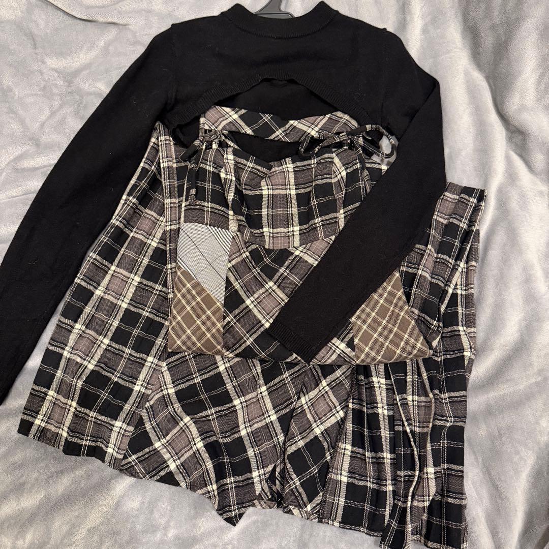 ワンピース Nadia check long dress