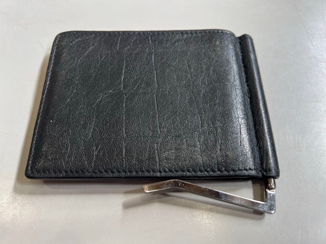 YSLブラックレザー マネークリップ YSLブラックケース