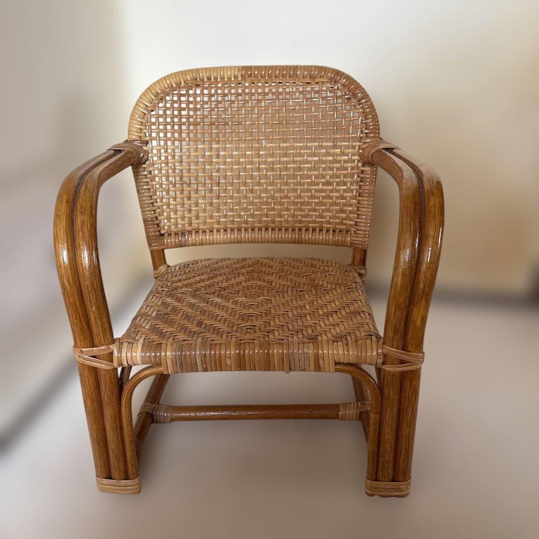 子供用ラタン アームチェア ナチュラル　日本製手作り
