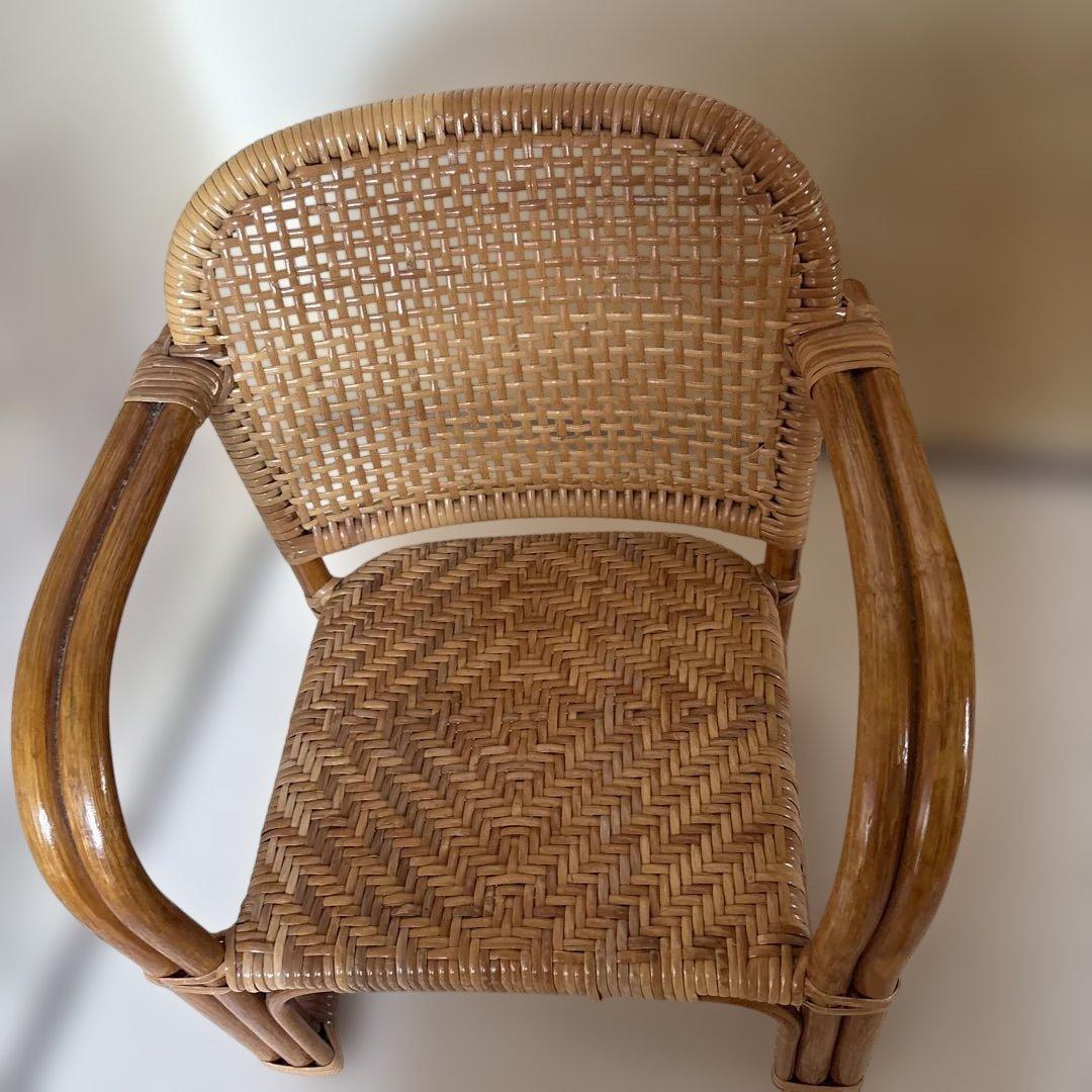 子供用ラタン アームチェア ナチュラル　日本製手作り