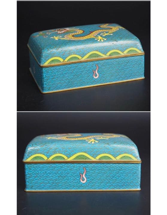 あずま送料無料 清末～民国期　雲龍図七宝宝石箱/小箱　中国古玩