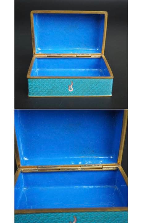 あずま送料無料 清末～民国期　雲龍図七宝宝石箱/小箱　中国古玩