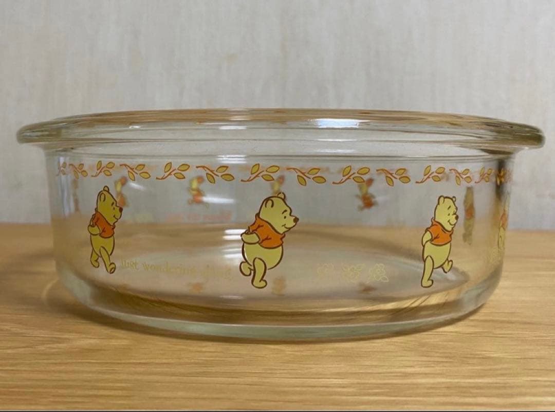 直火不可　iwaki イワキ　ディズニー　くまのプーさん　ガラス容器ガラスボウル