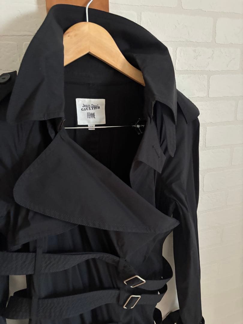美品　細身　Jean Paul Gaultier ブラックトレンチコート 40