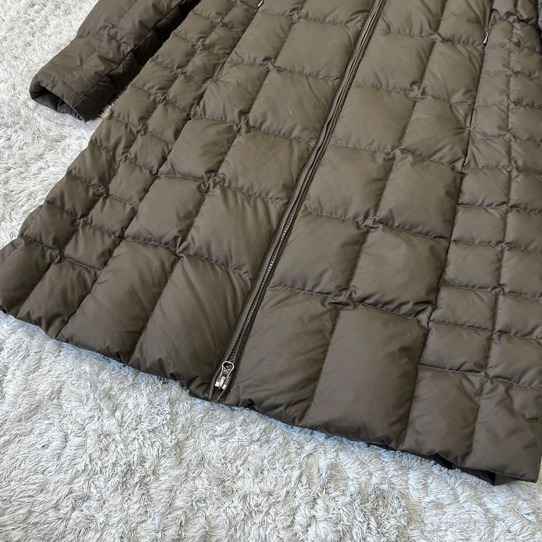 Patagonia パタゴニア 袖刺繍 フード付 ロング ダウンコート カーキ