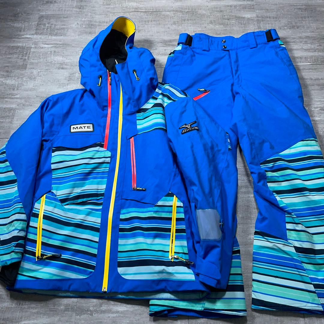 ハイエンド MATEモデル MIZUNO ミズノ スキーウェア メンズL 青