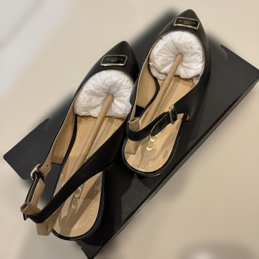 新品‼️COACH ブラック スリングバックパンプス23cm