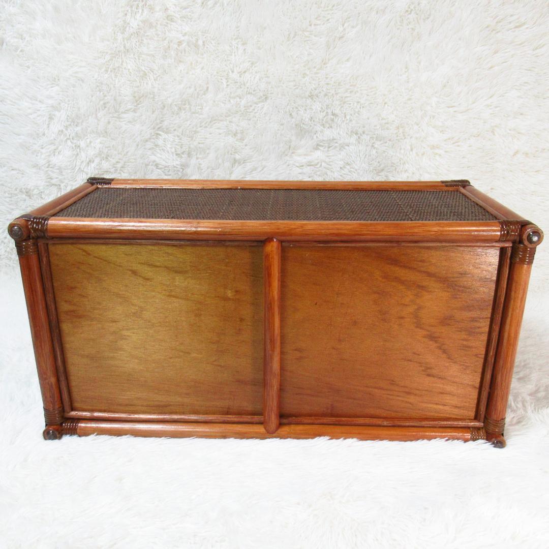 KAZAMA ラタン 籐製 ベンチチェスト チェア 幅80cm 収納力抜群！