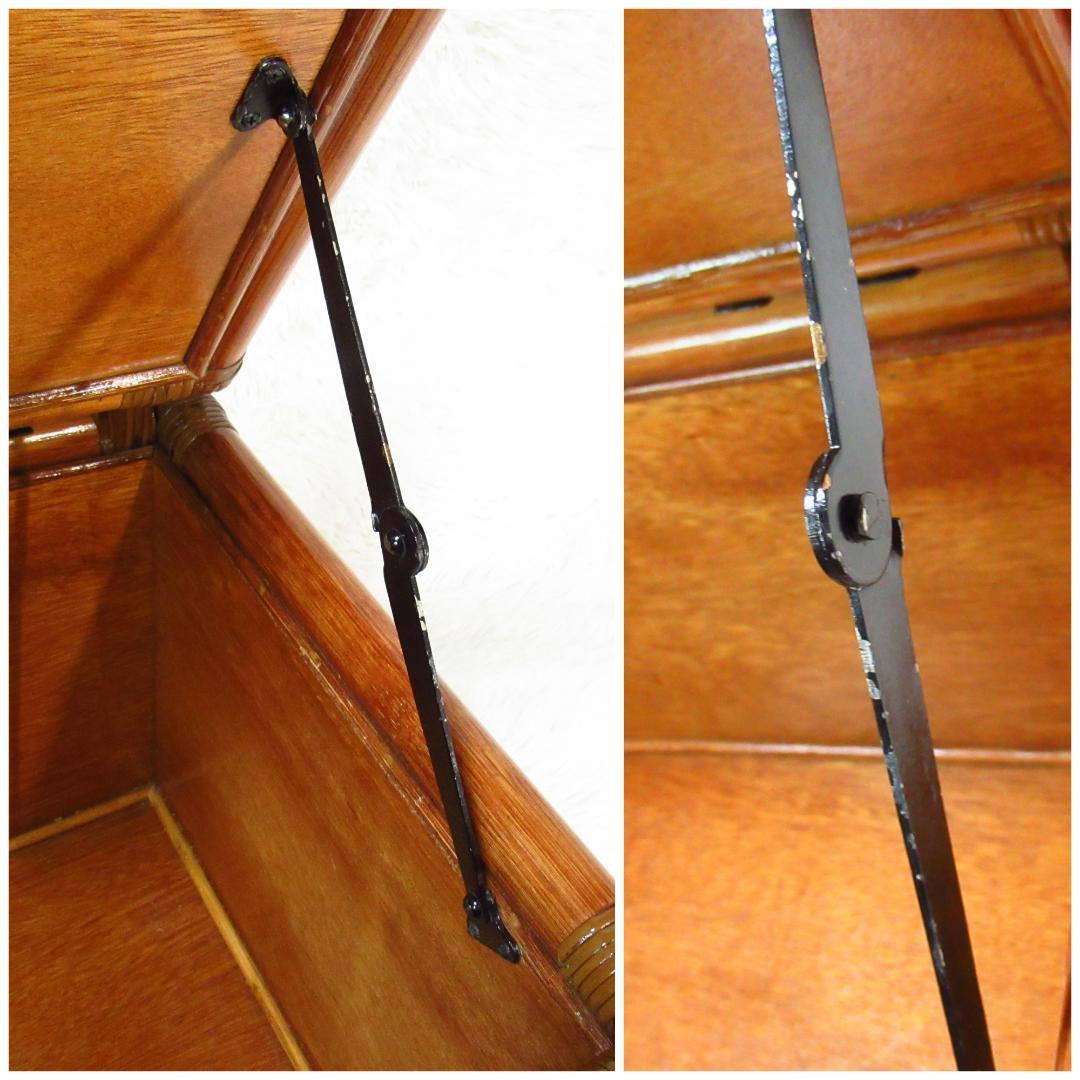 KAZAMA ラタン 籐製 ベンチチェスト チェア 幅80cm 収納力抜群！