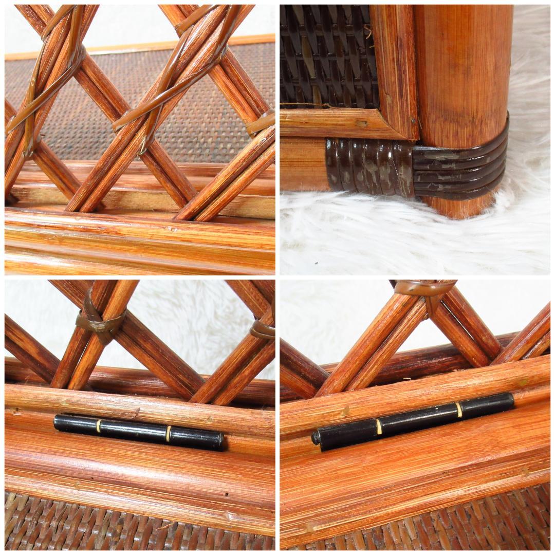 KAZAMA ラタン 籐製 ベンチチェスト チェア 幅80cm 収納力抜群！