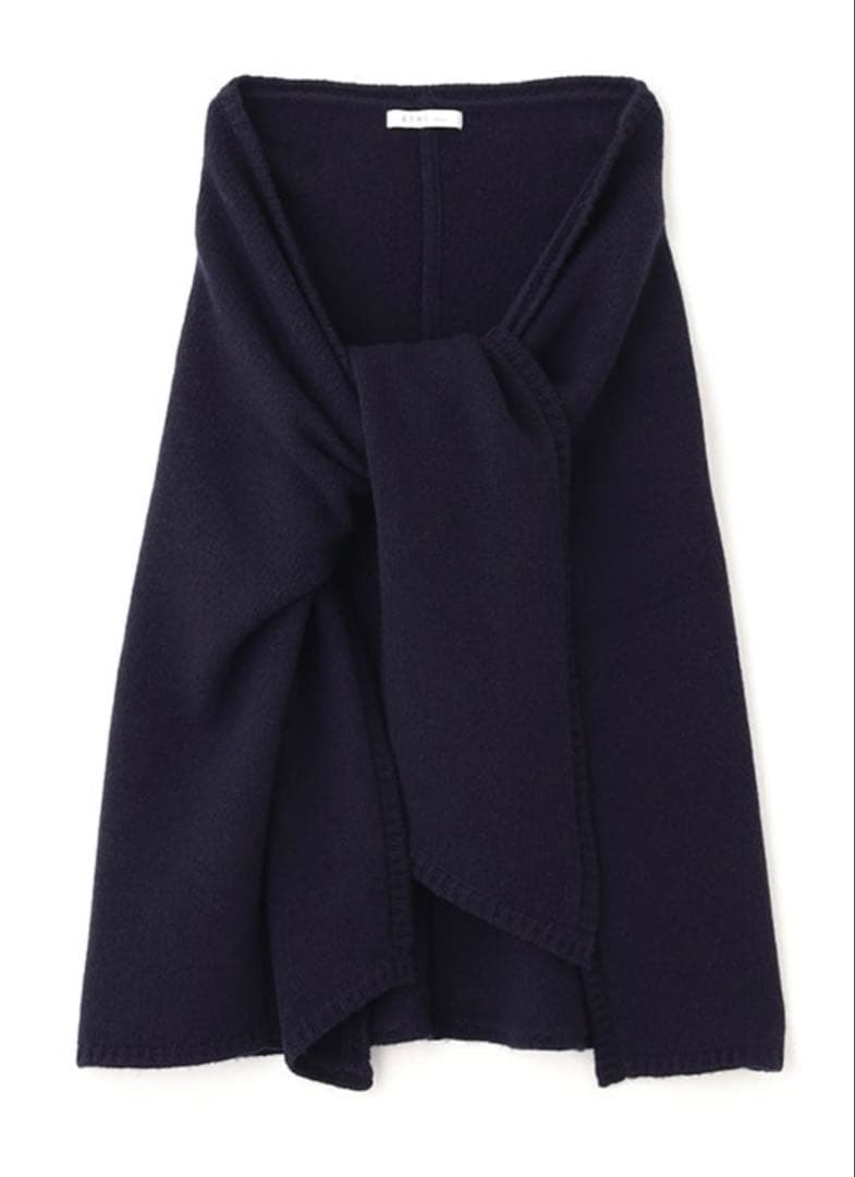【ETRE TOKYO】レイヤードニットラップスカート（ネイビー）