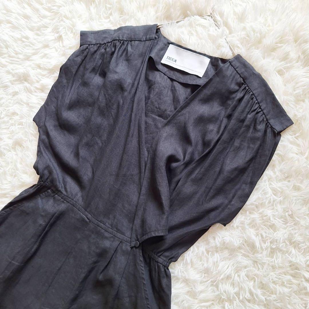 美品✨ティッカ 2024SS リネンコンビネゾン オールインワン カシュクール