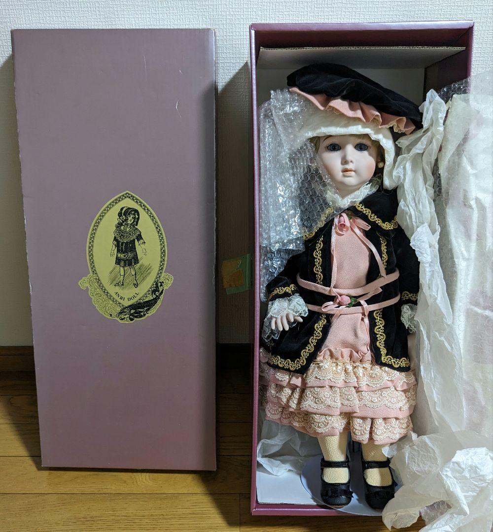 ロングフェイスジュモー　アンリ　ドール　人形　青目　アンリドール　ドレス　金髪