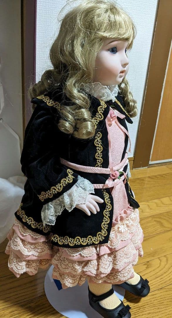 ロングフェイスジュモー　アンリ　ドール　人形　青目　アンリドール　ドレス　金髪