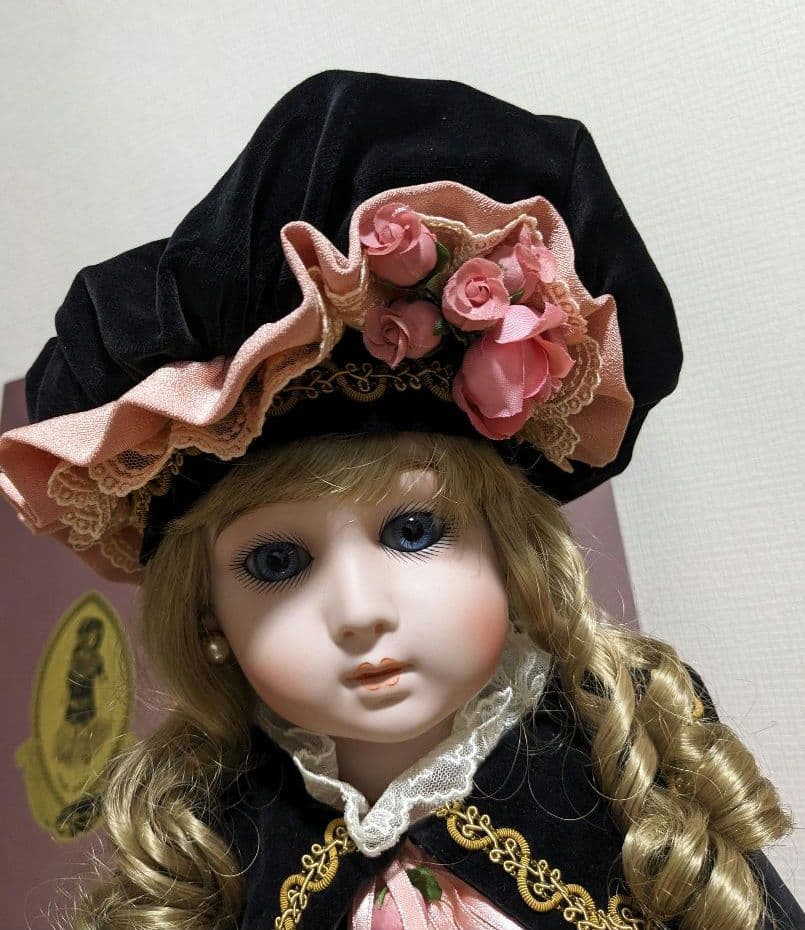 ロングフェイスジュモー　アンリ　ドール　人形　青目　アンリドール　ドレス　金髪